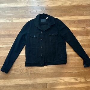 Mens Original Penguin Black Denim Jacket, Size M